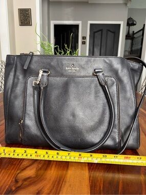 kate spade Black tLeather Satchel laptop bag Gold Hardware